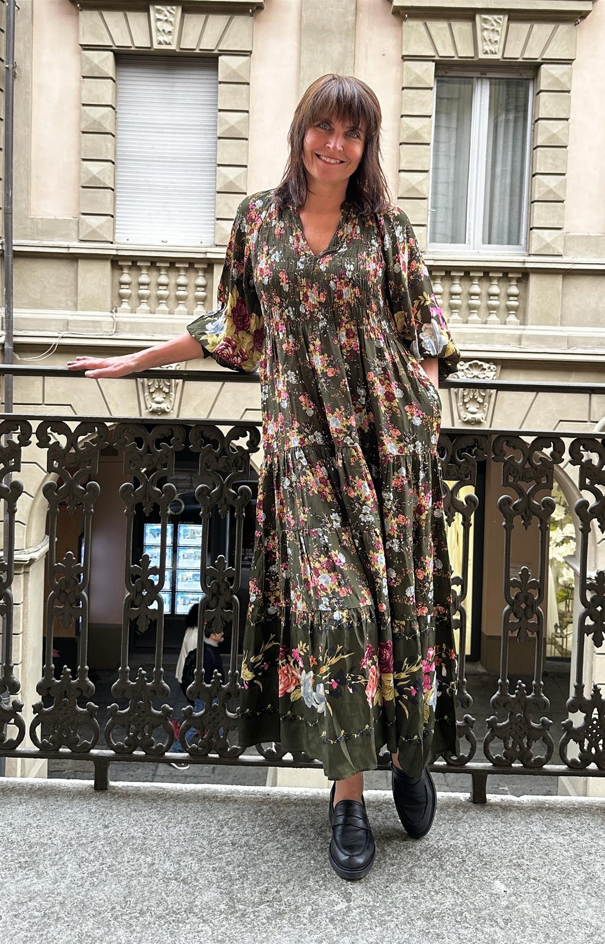 Bohemian Shift Dress Forest Bouquet