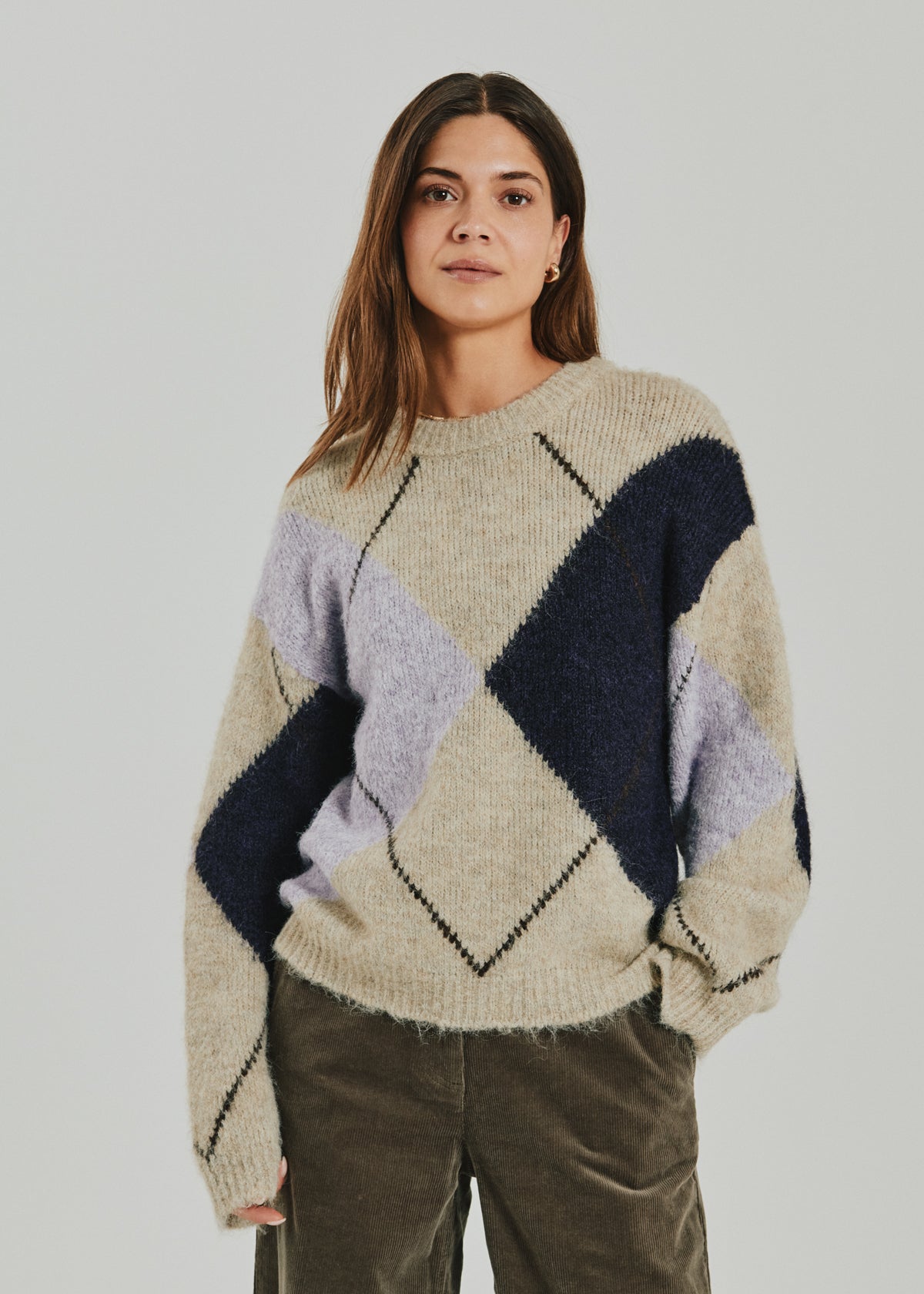 Fqgrslulu-Pullover Oyster Grey Mel w Iris Mel