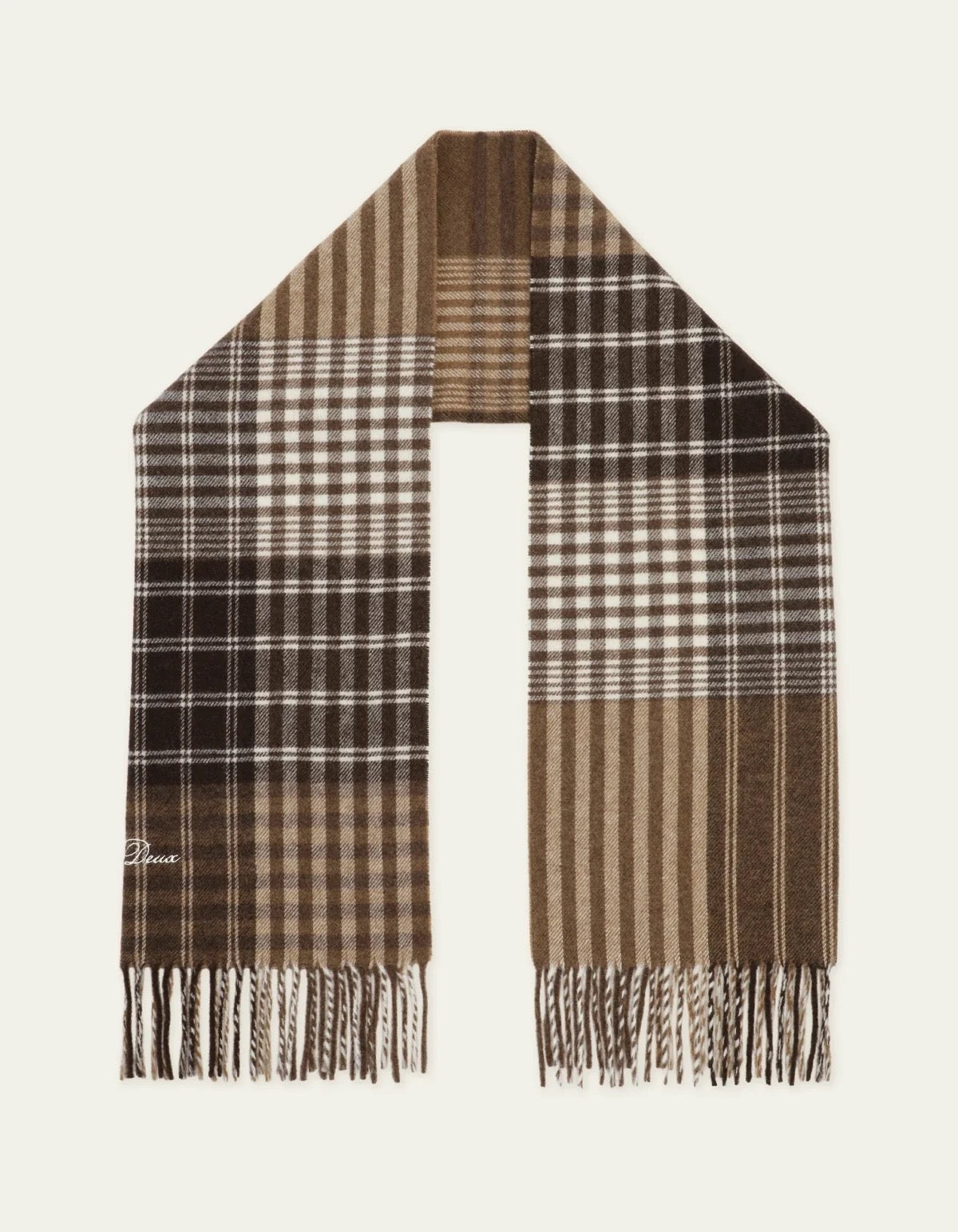 Signature Patchwork Check Scarf Molé Brown