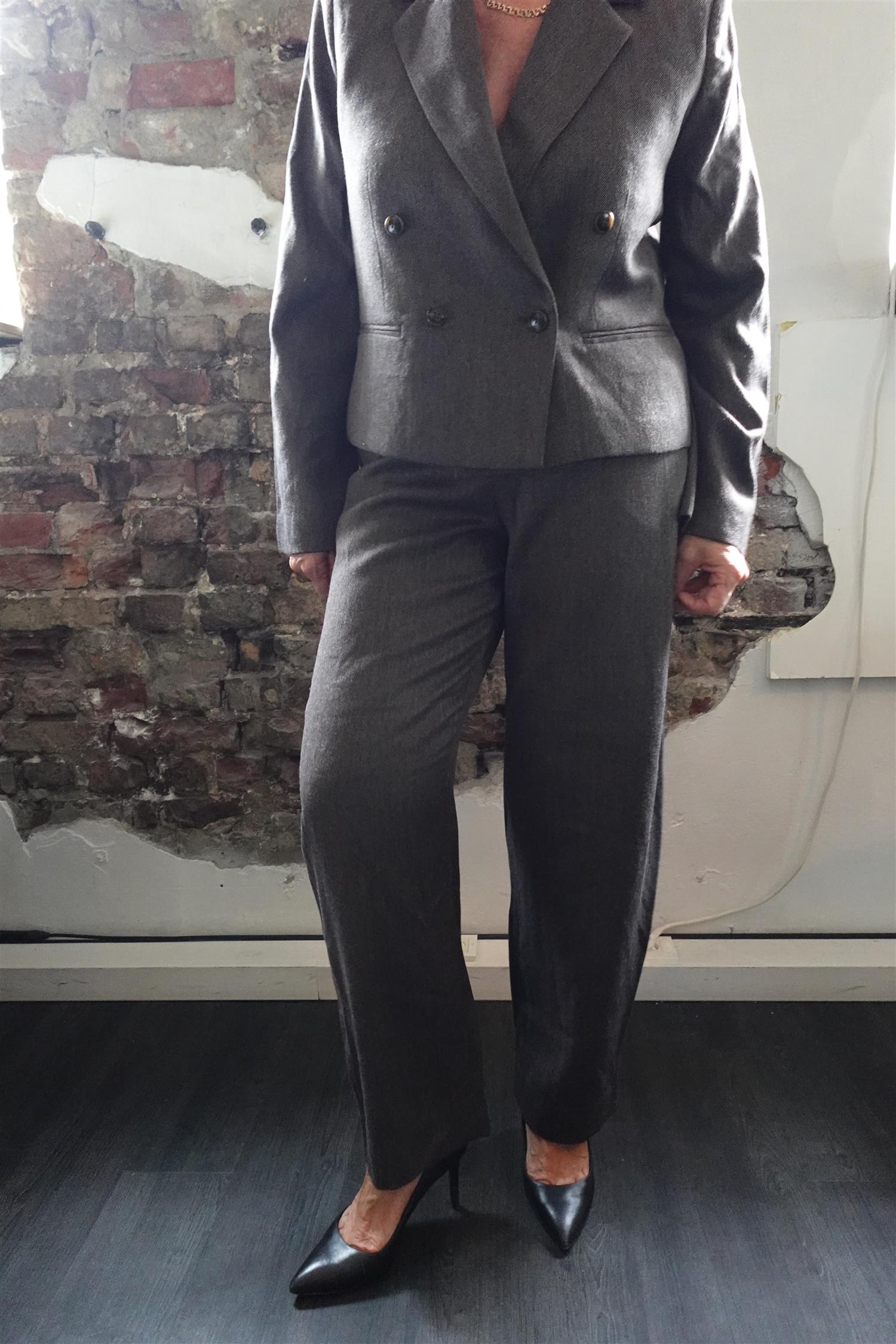 Smooth Barrel Structured Pants Espresso Brown