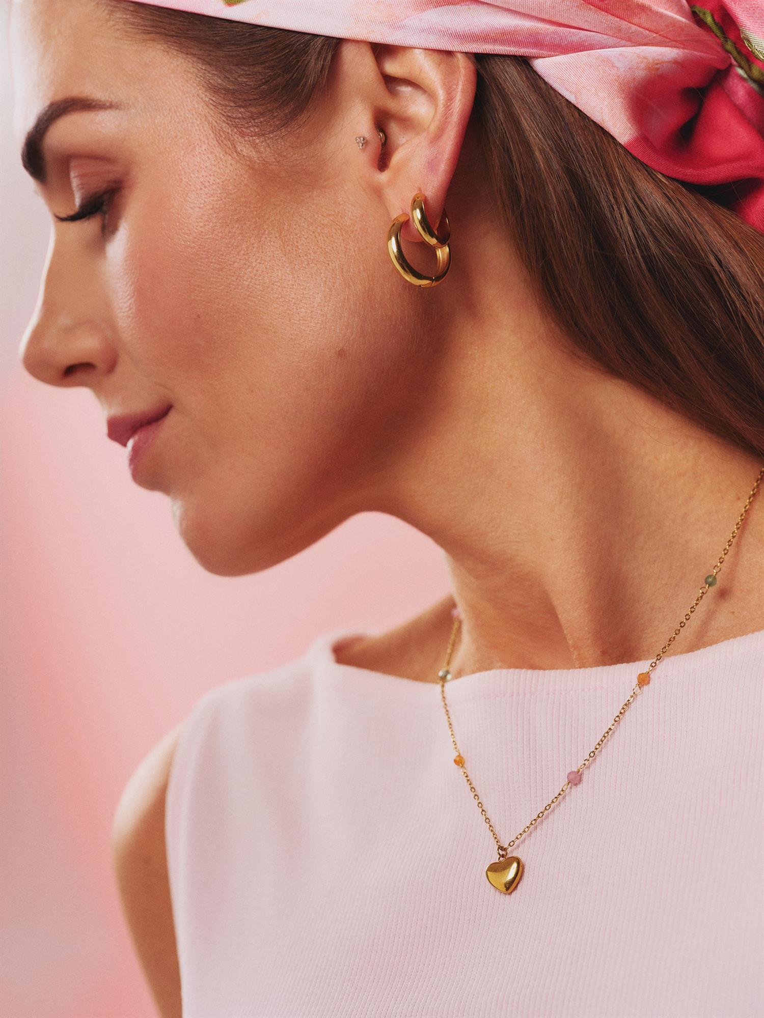 Hulahoop Earring Gold Tone Damli