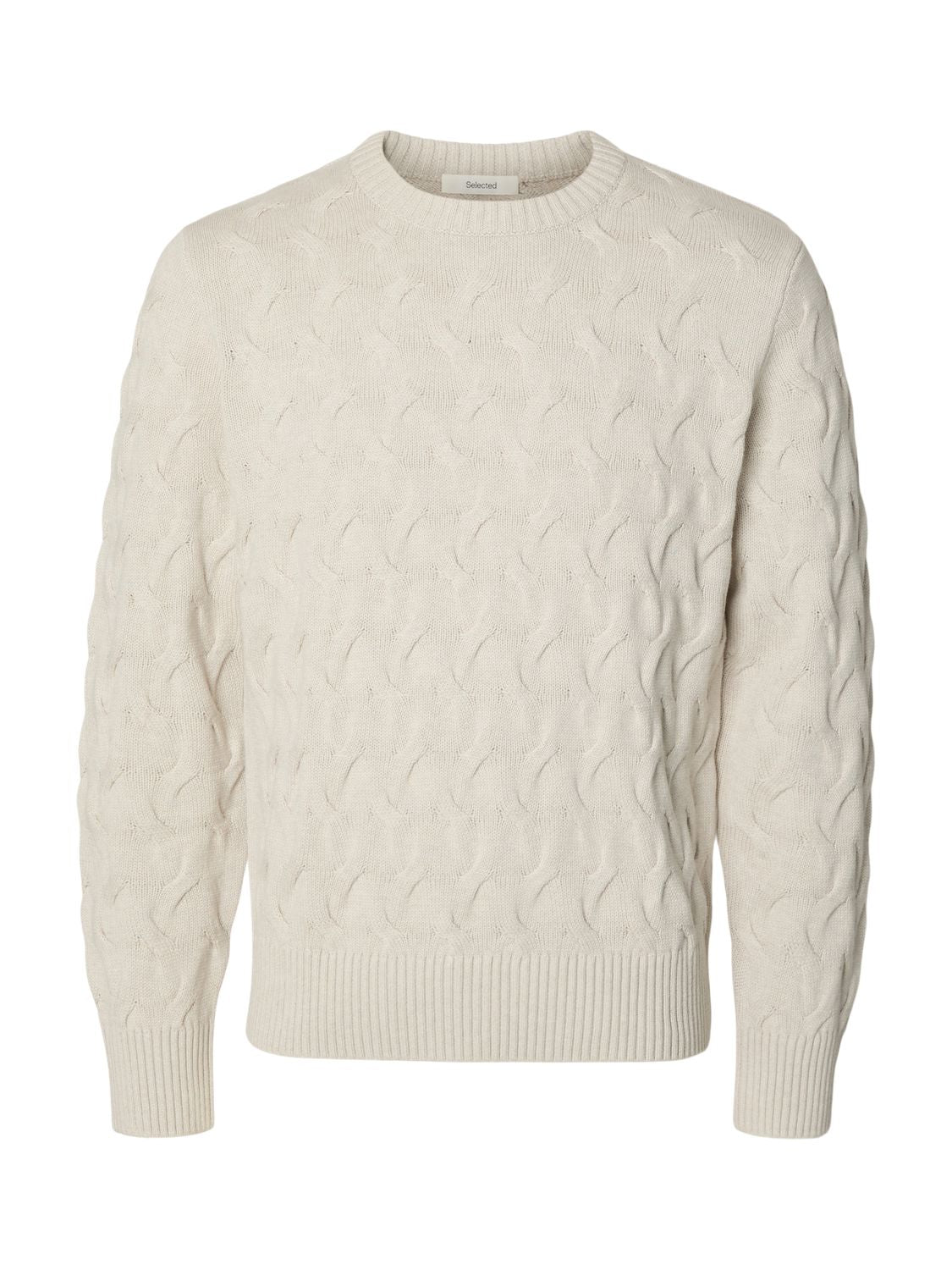 Slmcarlos Ls Cable Crew Neck Noos