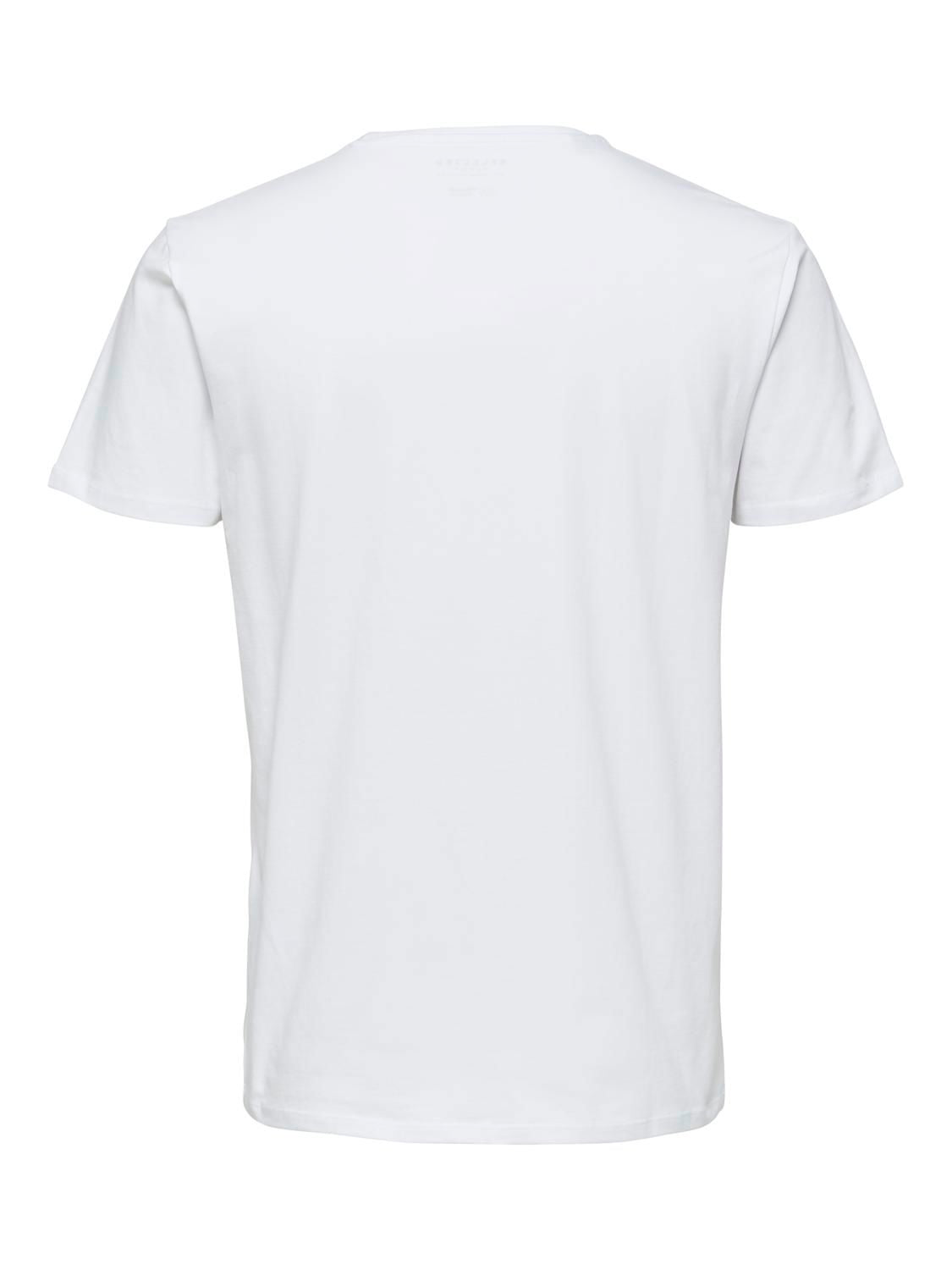 SLHNEW PIMA SS O-NECK BRIGHT WHITE
