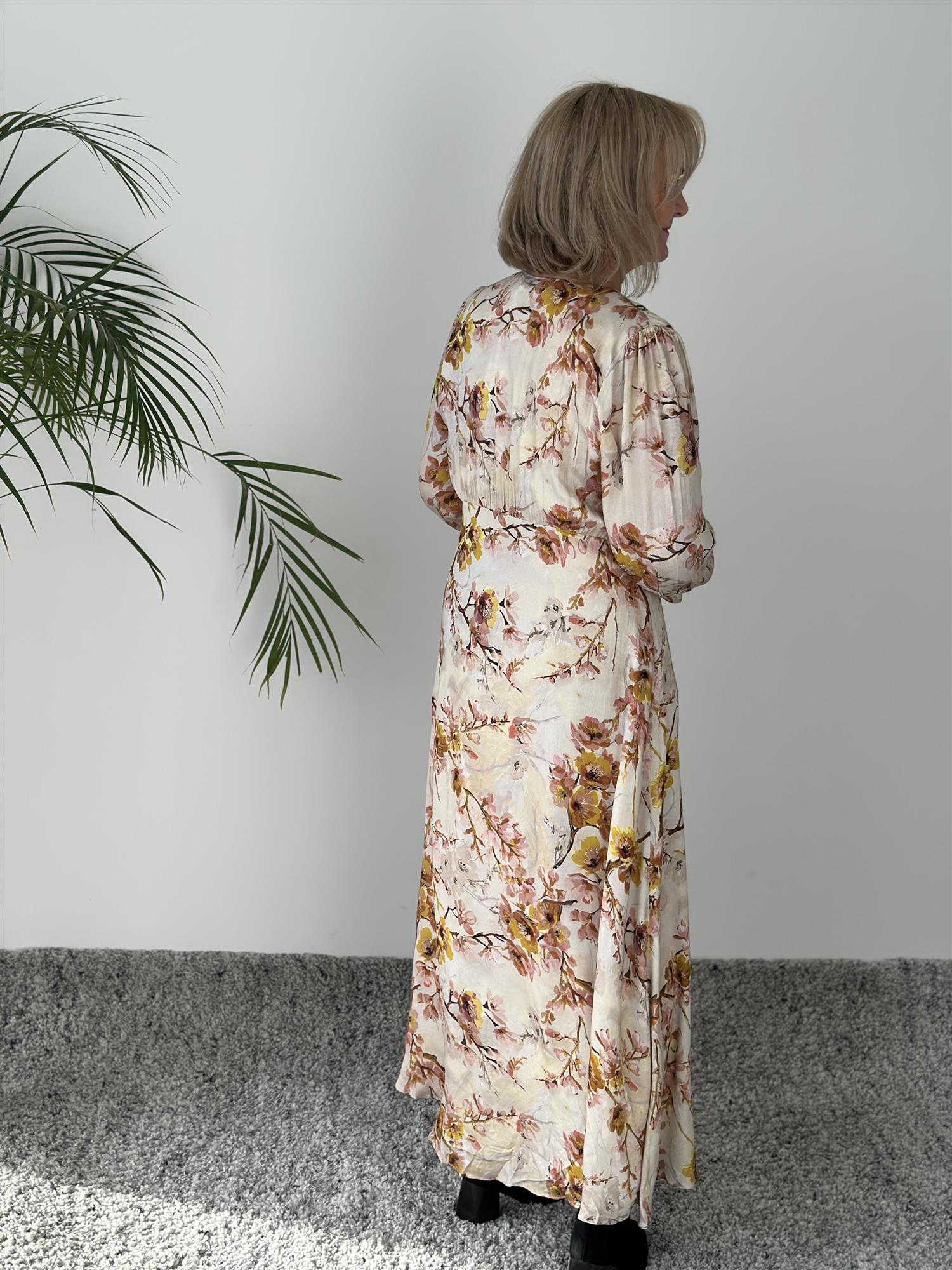Sorrento Dress Pink Beige Flowers
