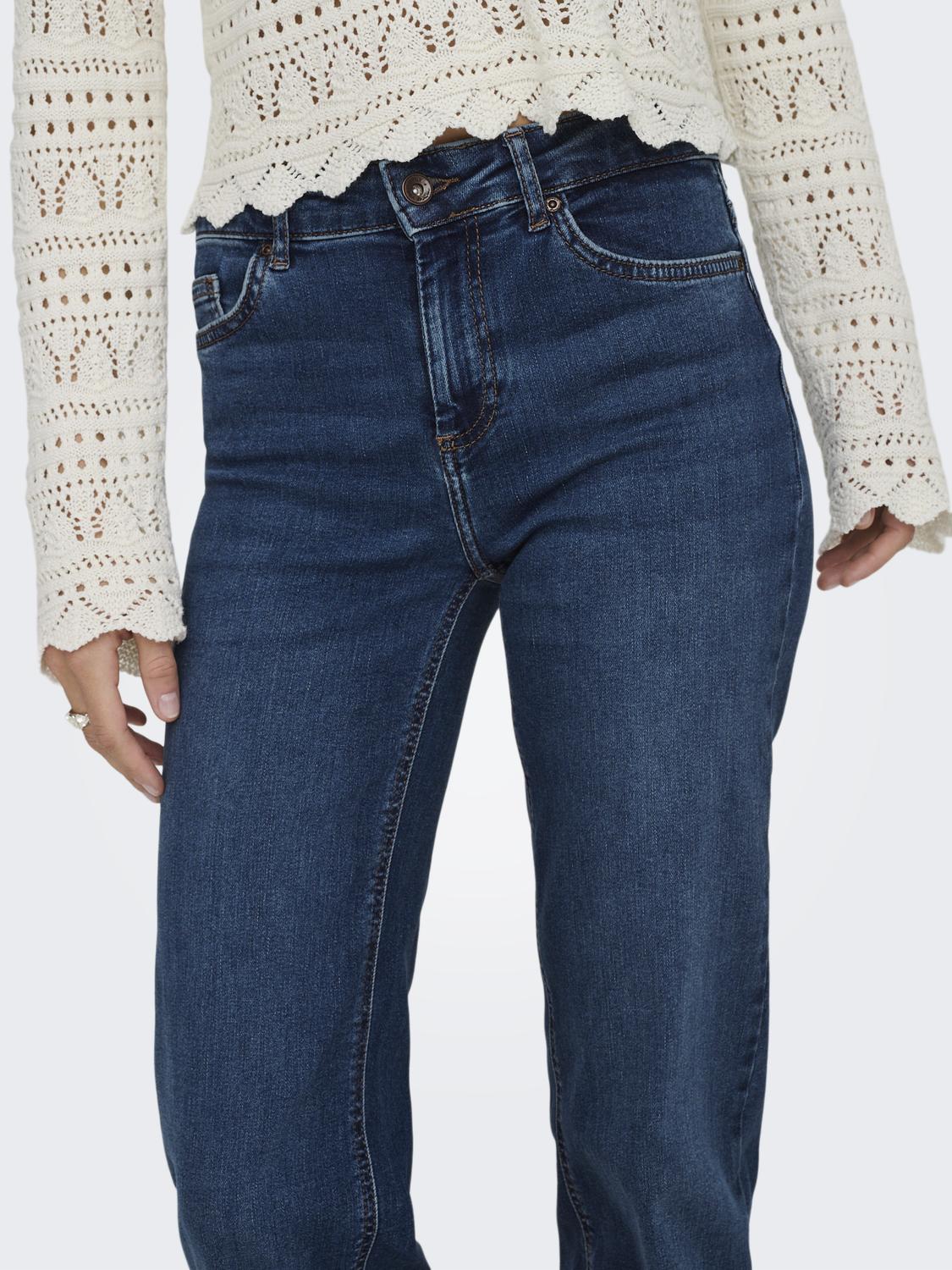Blush Jeans Mid Straight Dark Blue Denim
