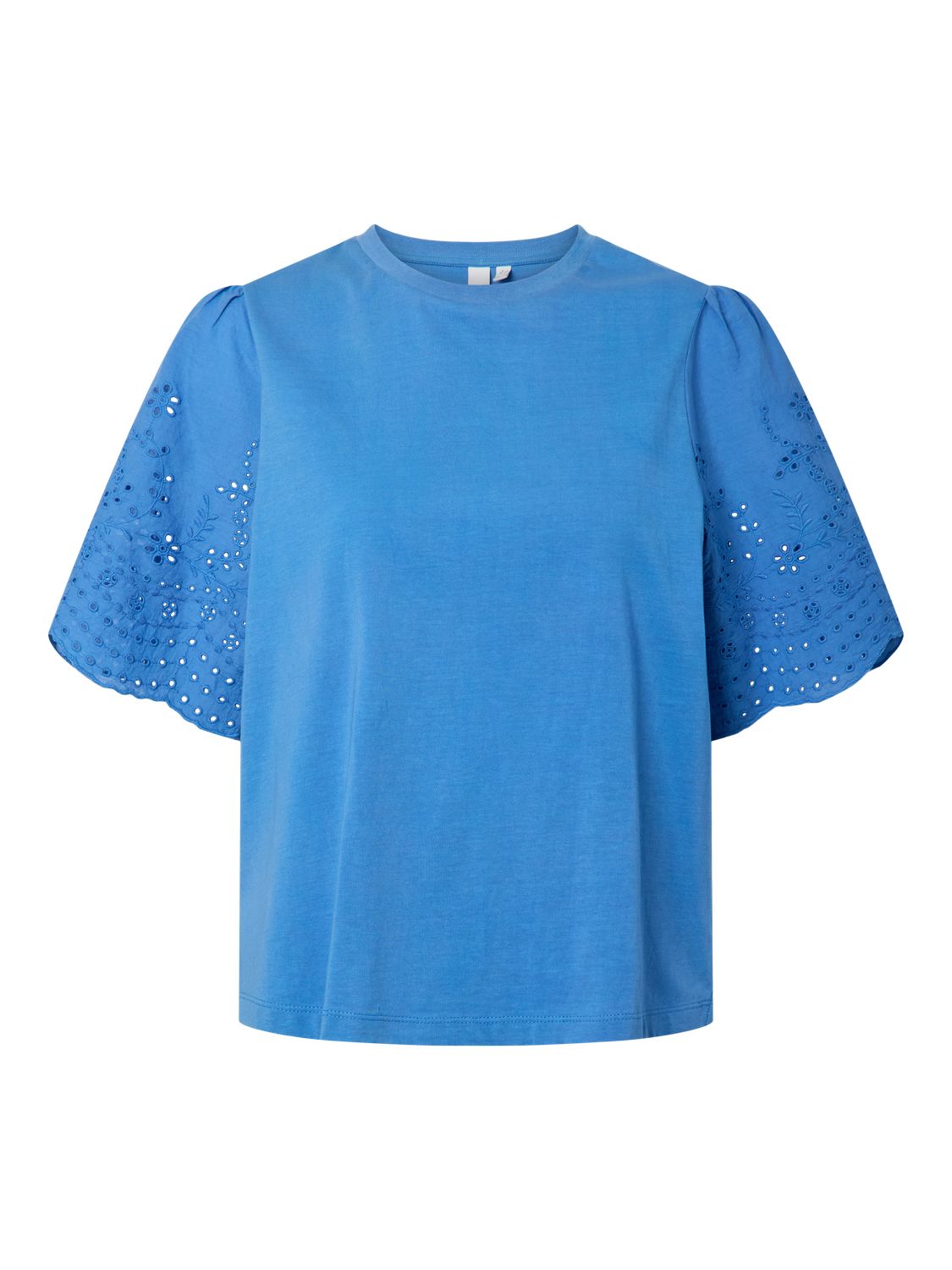 Yaslex Ss Top W. Emb Sleeves Marina