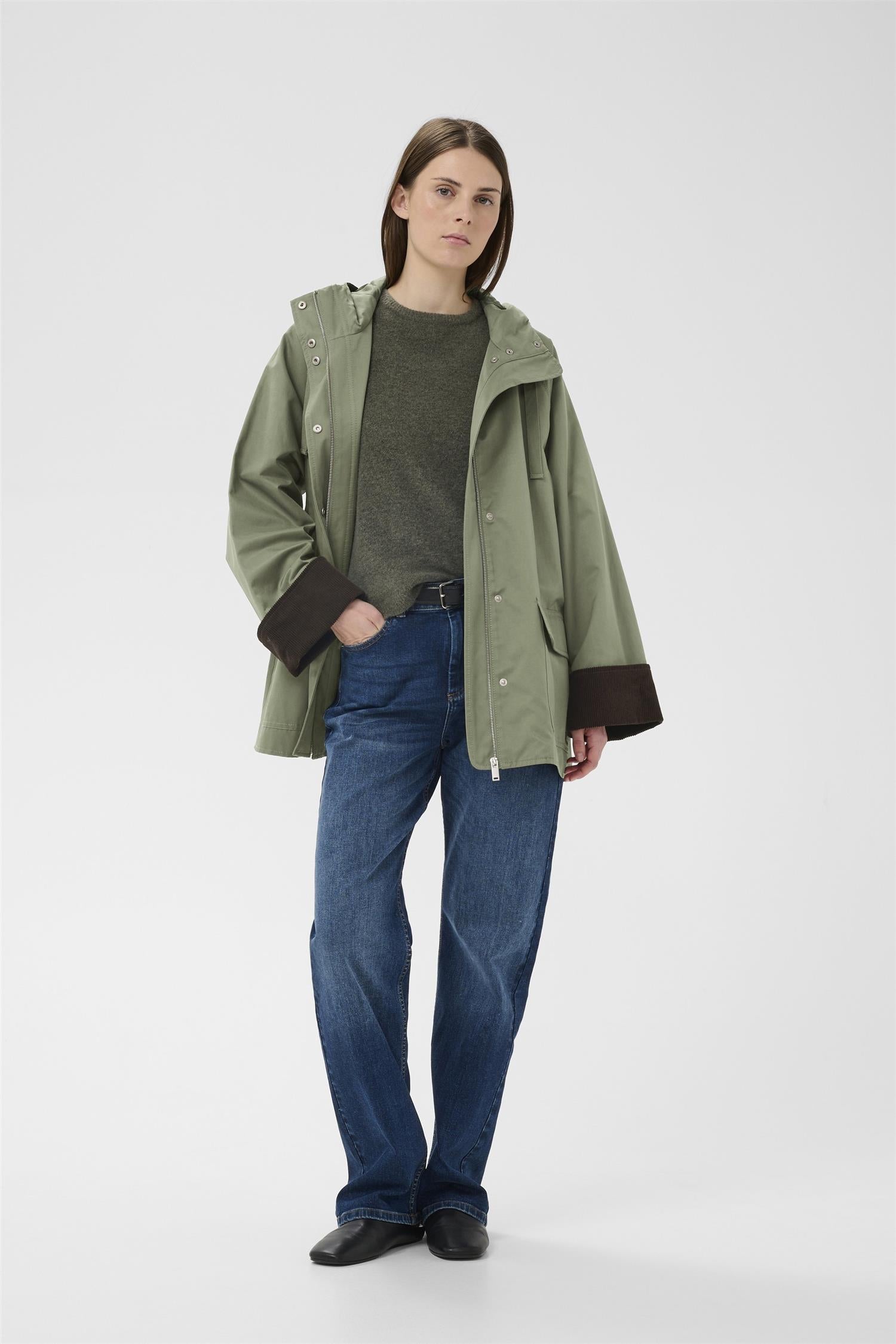 Gracelynn Hooded Jacket Mulled Basil
