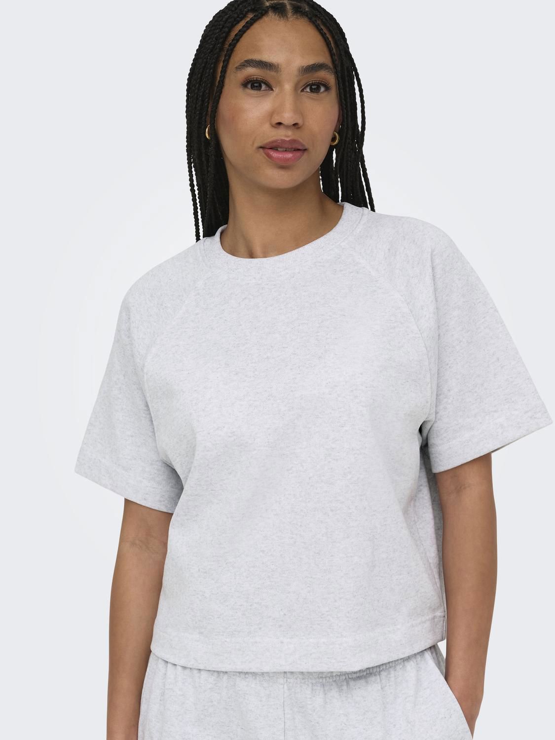 Onlofelia Ss Raglan Sweat Light Grey Melange