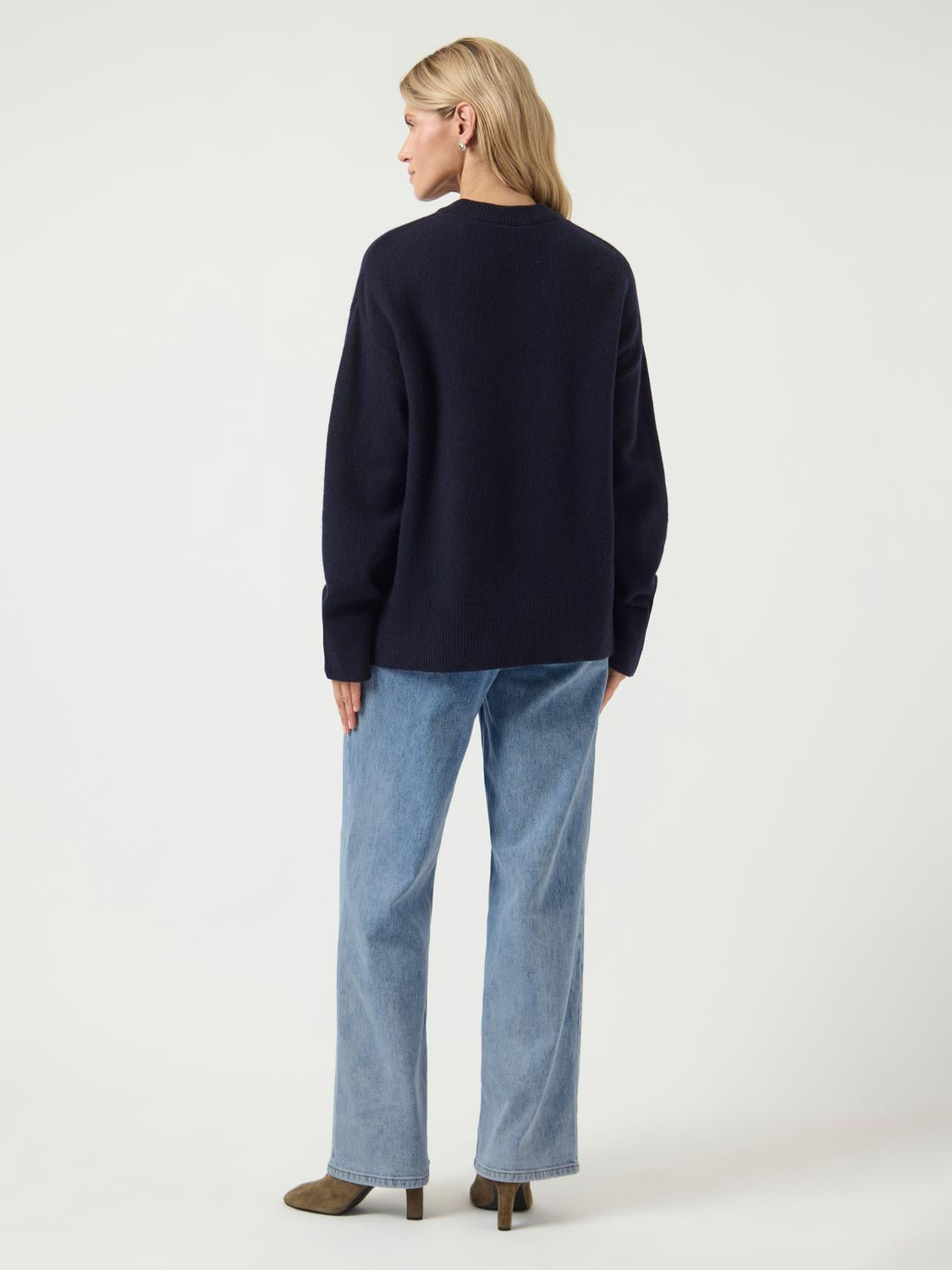 Nola Wool LS Knit Pullover Navy Blazer