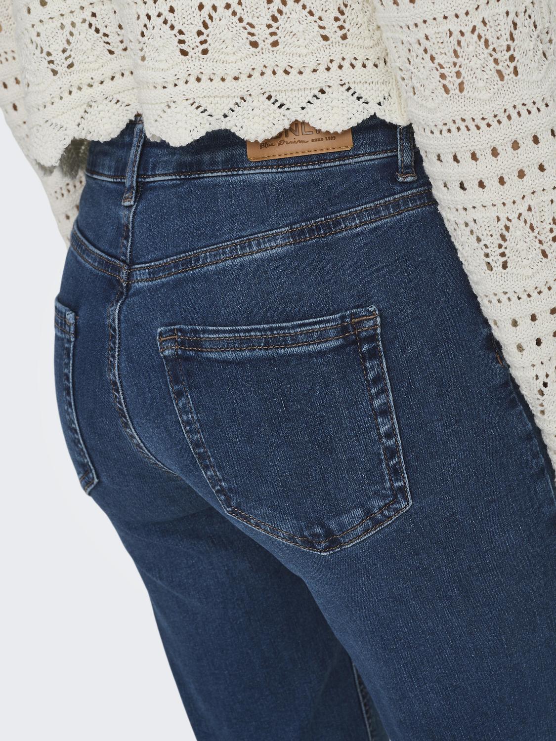 Blush Jeans Mid Straight Dark Blue Denim