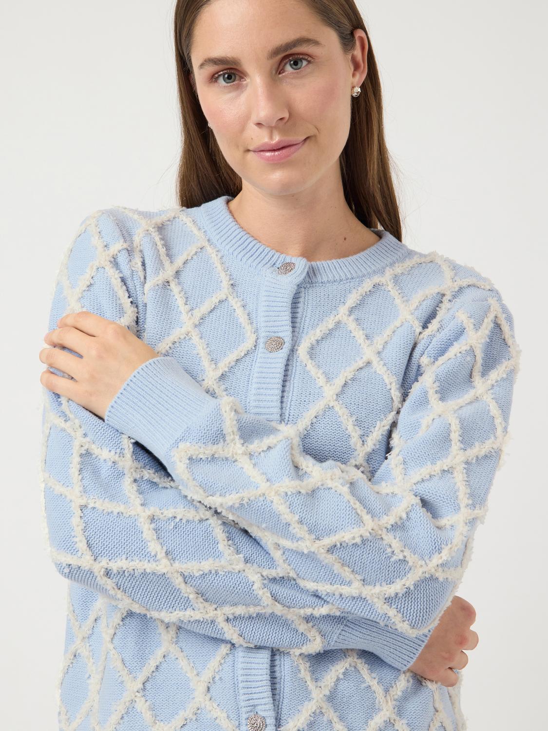 Zigly Knit Cardigan Skyway/Birch