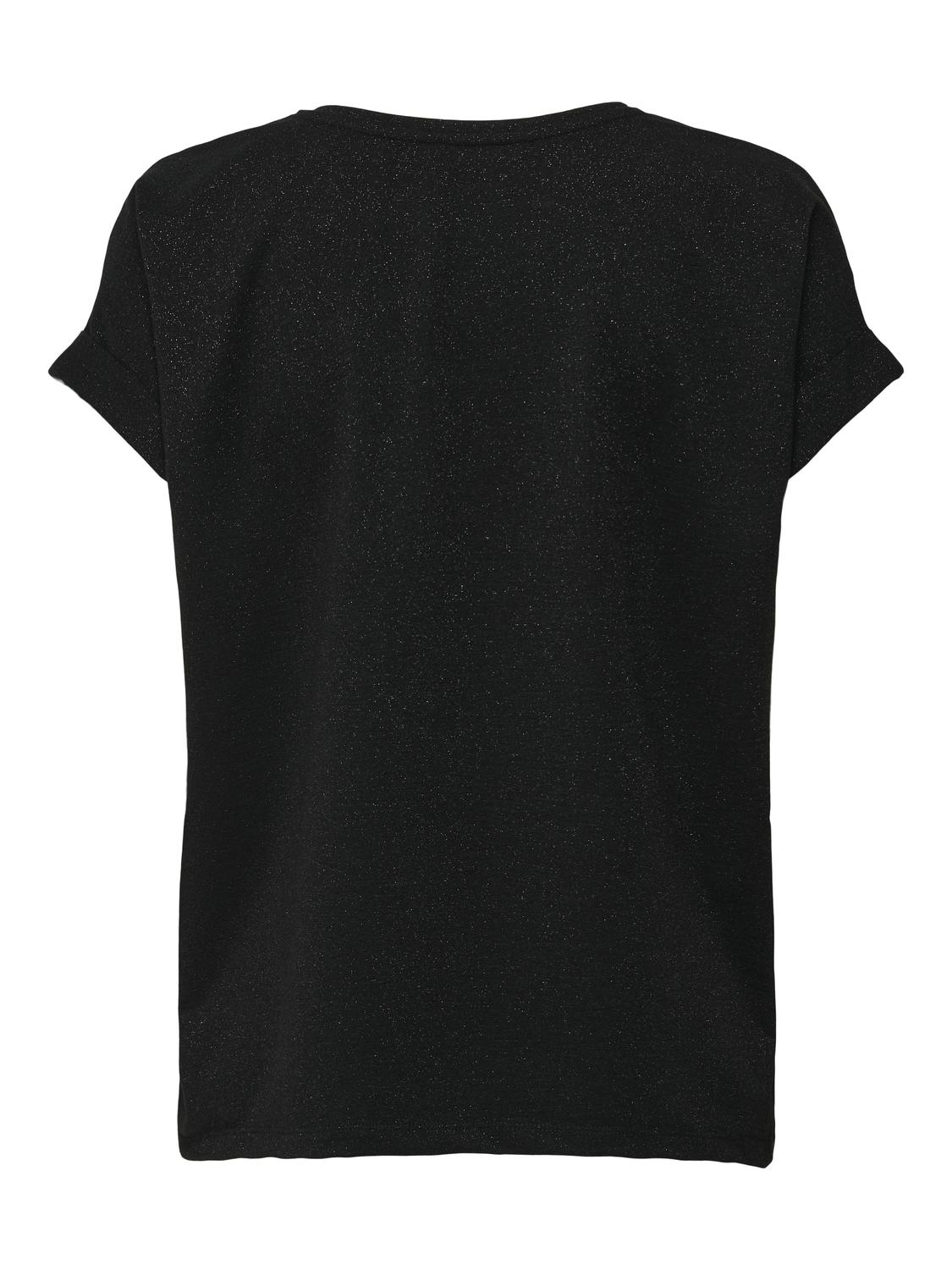 Moster Glitter S/S Top Black Lurex