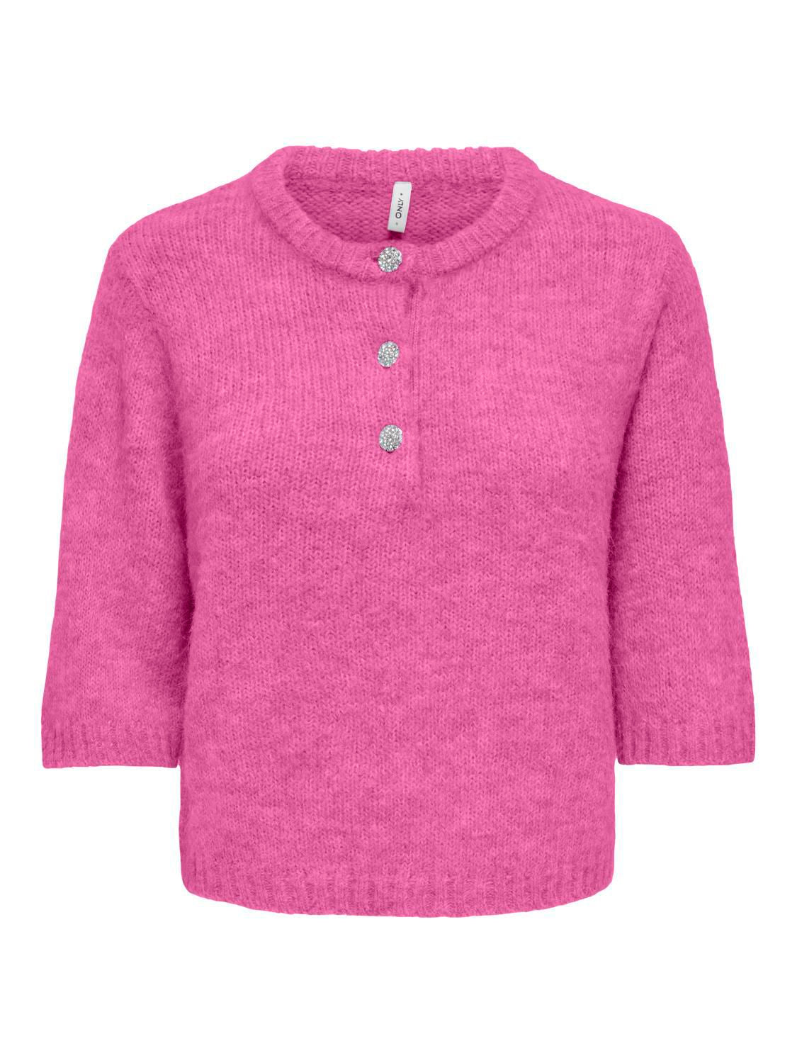 Onlmaggie Ss Button O-Neck Fiji Flower Melange
