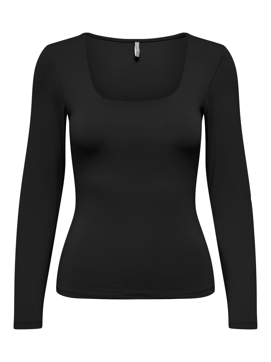 OnlEa L/S 2-way Deep Neck Top Black