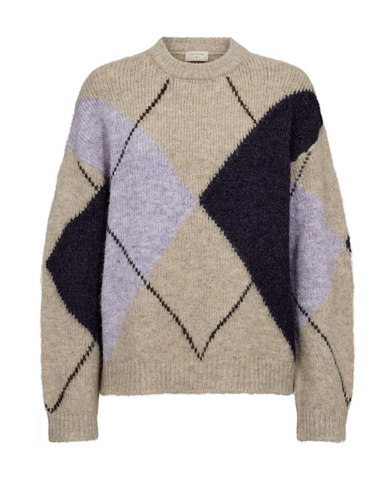 Fqgrslulu-Pullover Oyster Grey Mel w Iris Mel