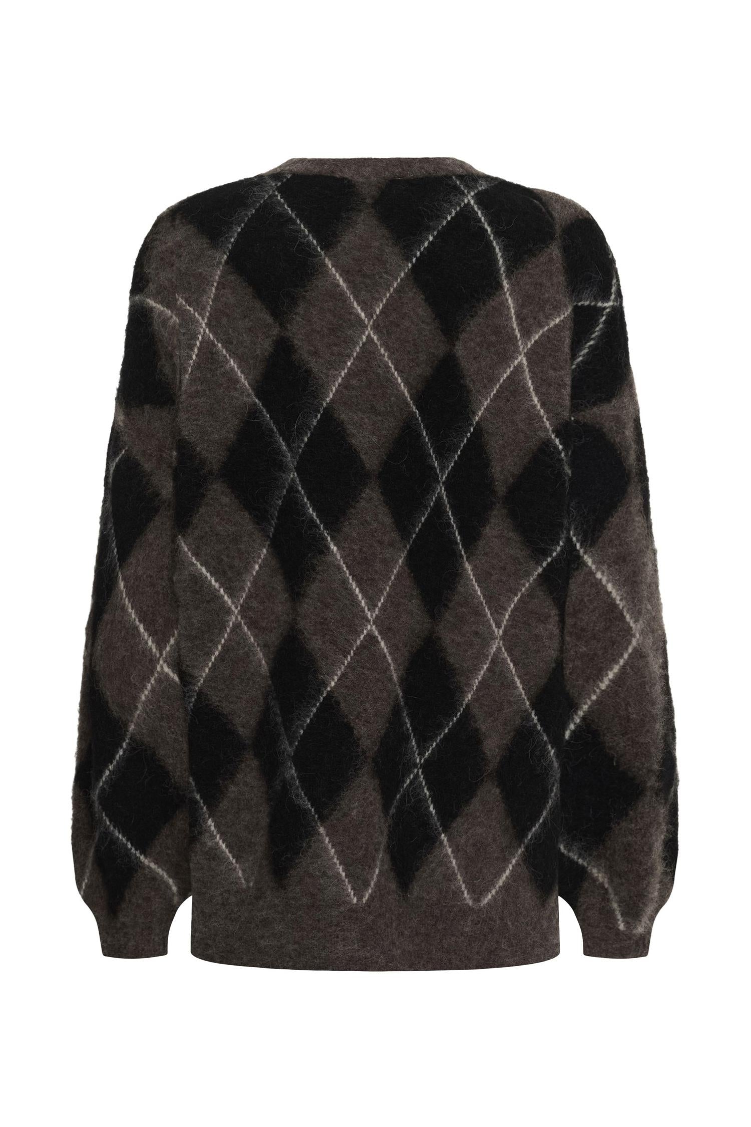 Gzsida Multi Long Pullover Black/Chestnut/Ivory