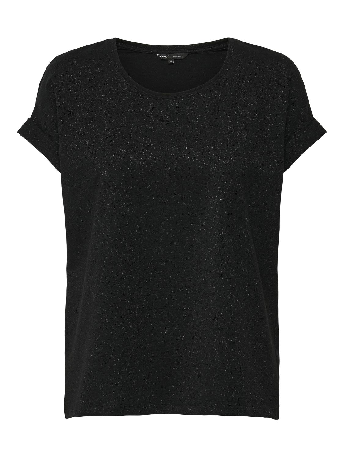 Moster Glitter S/S Top Black Lurex