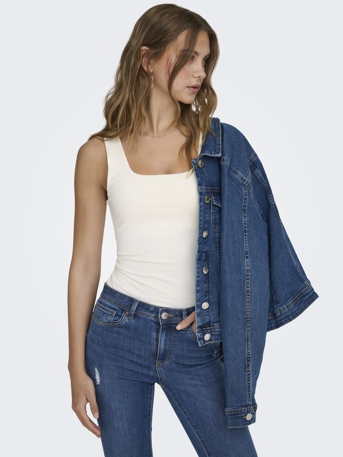 Ea S/L 2-ways Fit Top Cloud Dancer