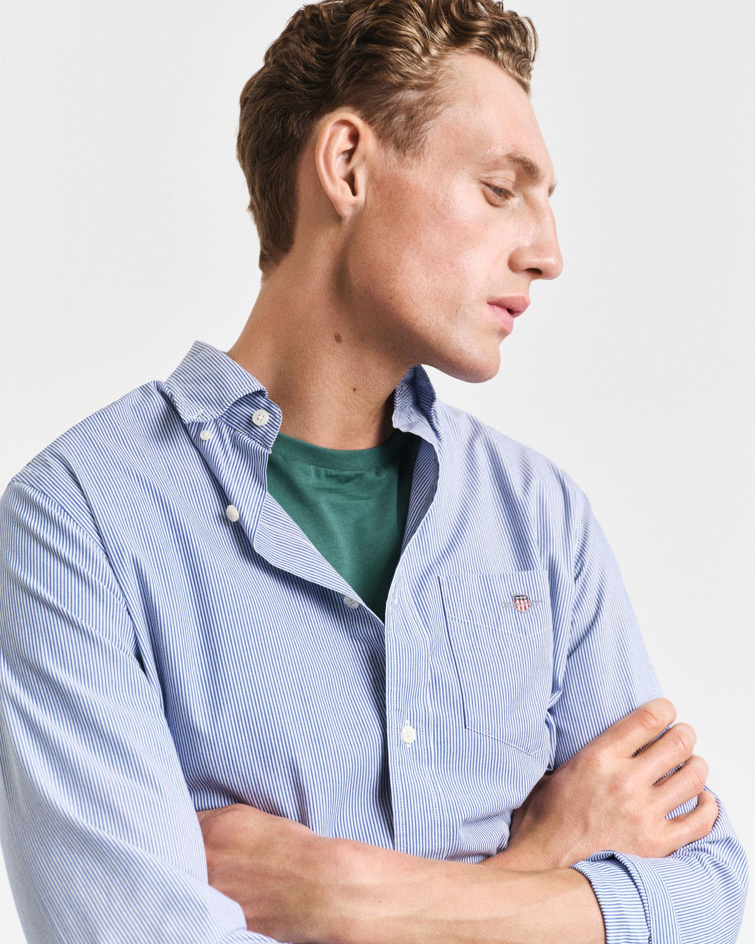 Reg Classic Poplin Banker Shirt College Blue
