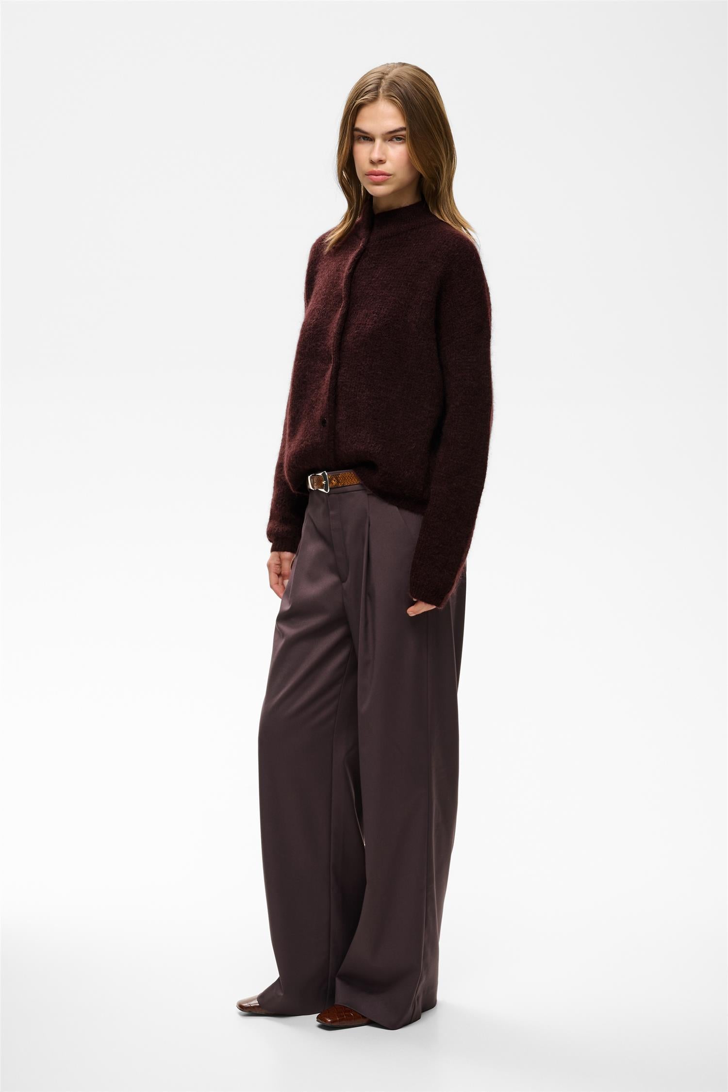 Debbie Cardigan Plum Melange