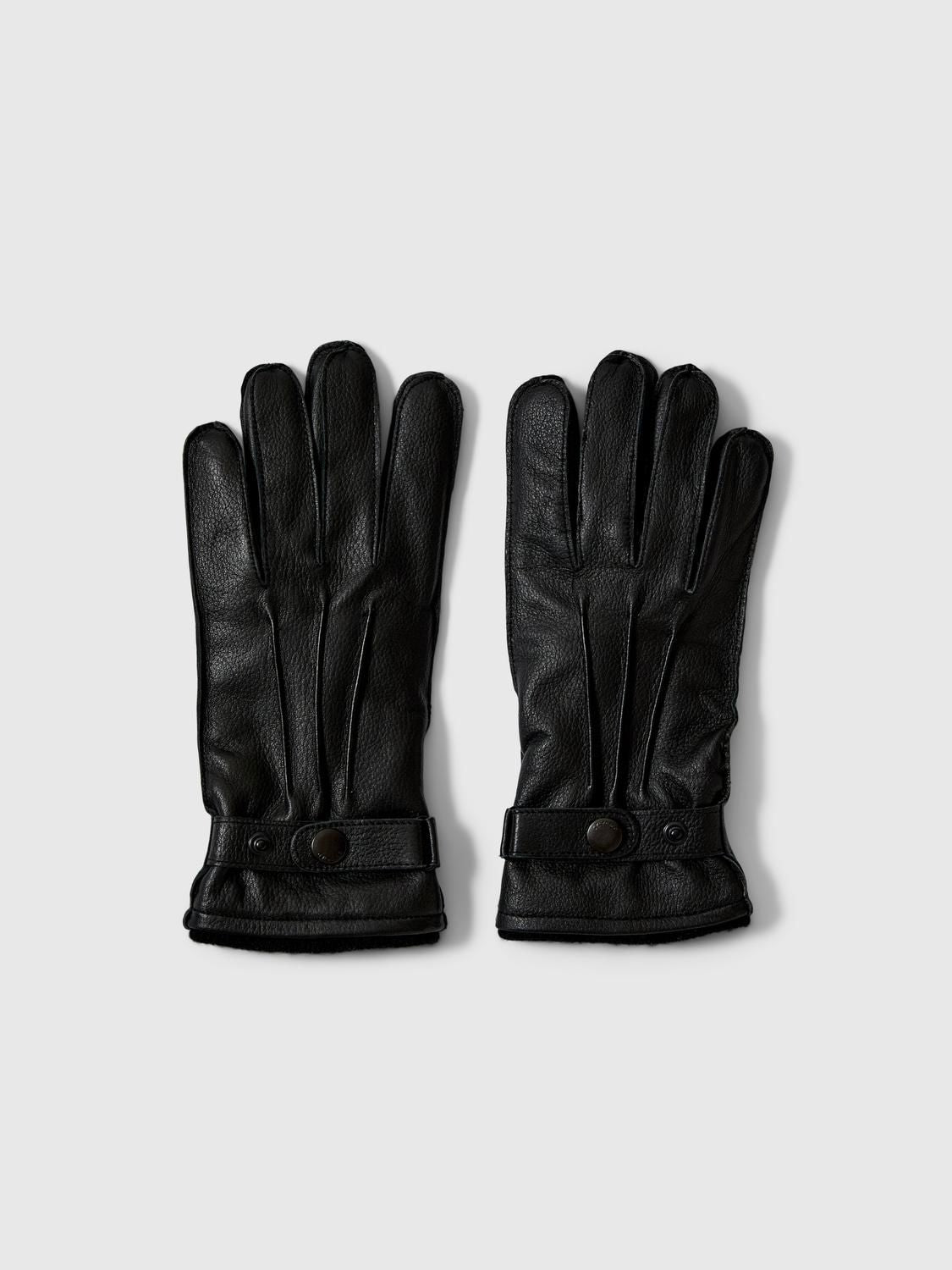 Slmpoul Leather Gloves Black