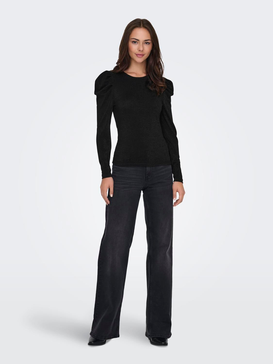 Rich Glitter Top Black/Black Glitter