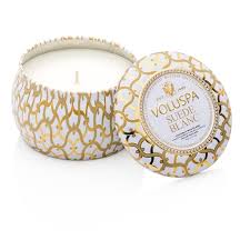 Mini Tin Candle 25t Suede Blanc