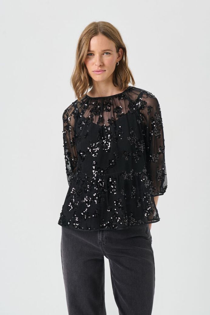 Vivan BL Black Sequins on Mesh