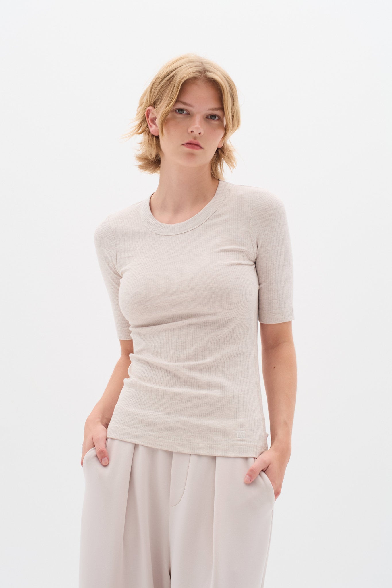 Dagna T-Shirt Melange Ecru