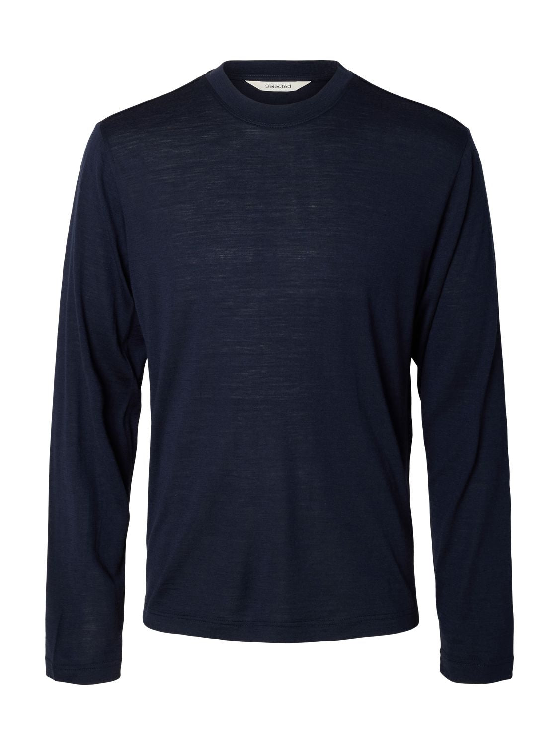 Slmtommy Wool Ls O-Neck Tee Sky Captain