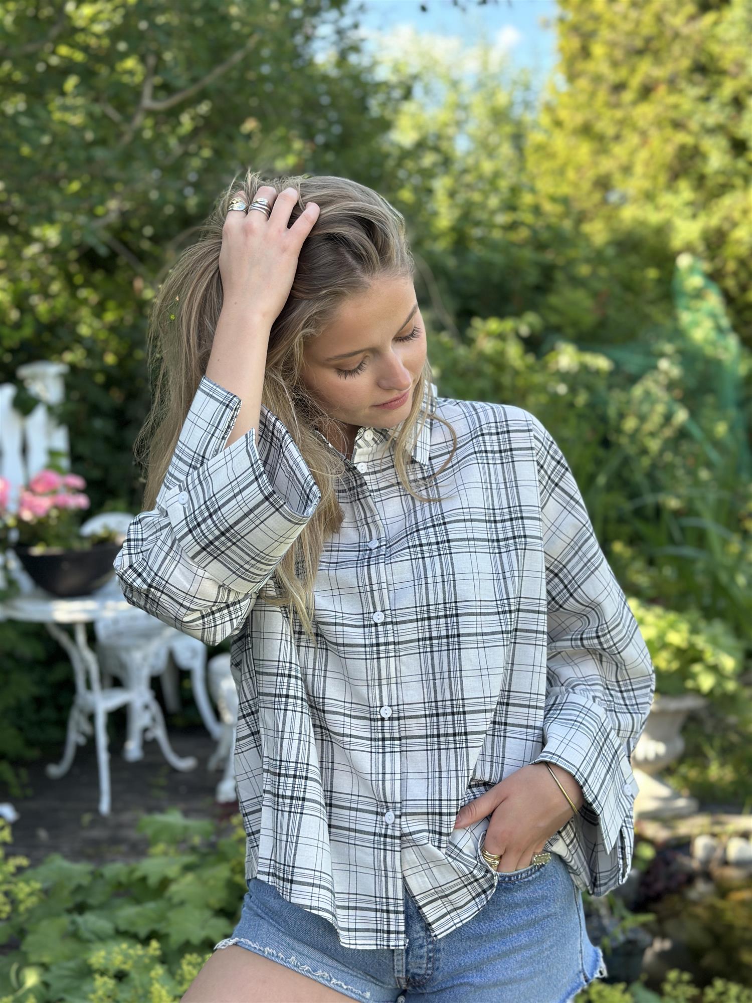 Atari Shirt White Check