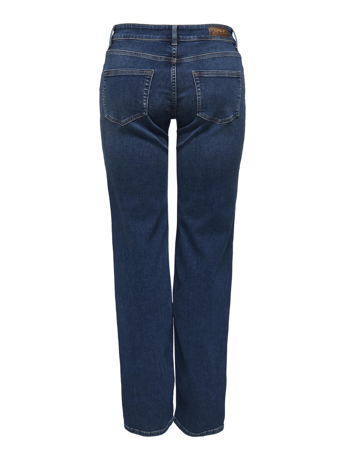 Blush Jeans Mid Straight Dark Blue Denim