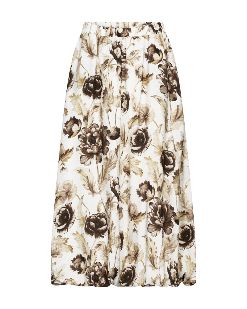 Fqmaise-Skirt Brilliant White w Coffee Bean