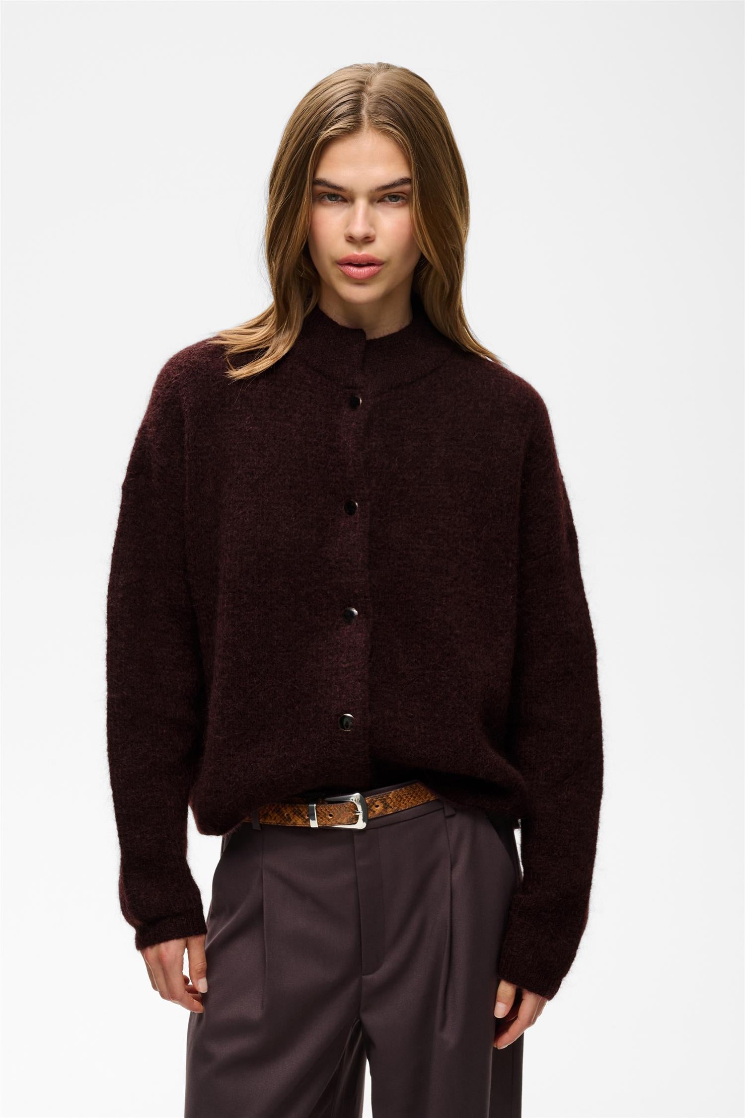 Debbie Cardigan Plum Melange