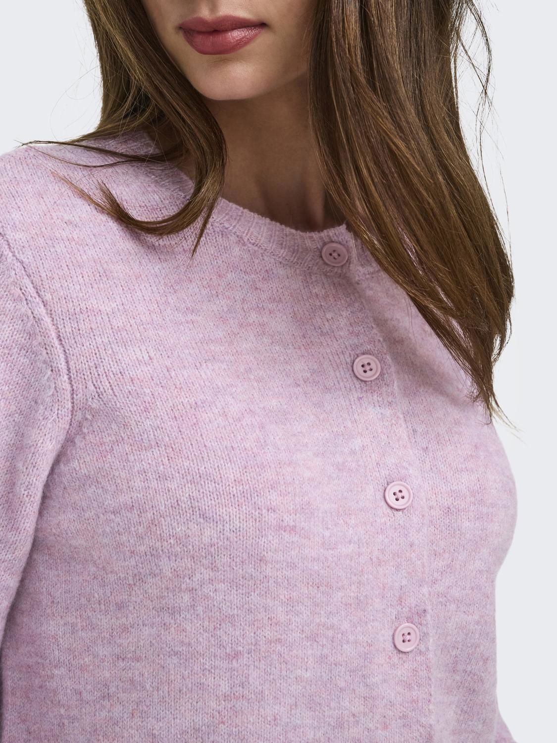 Onlolivia Ls O-Neck Cardigan Cc Rose Smoke Melange