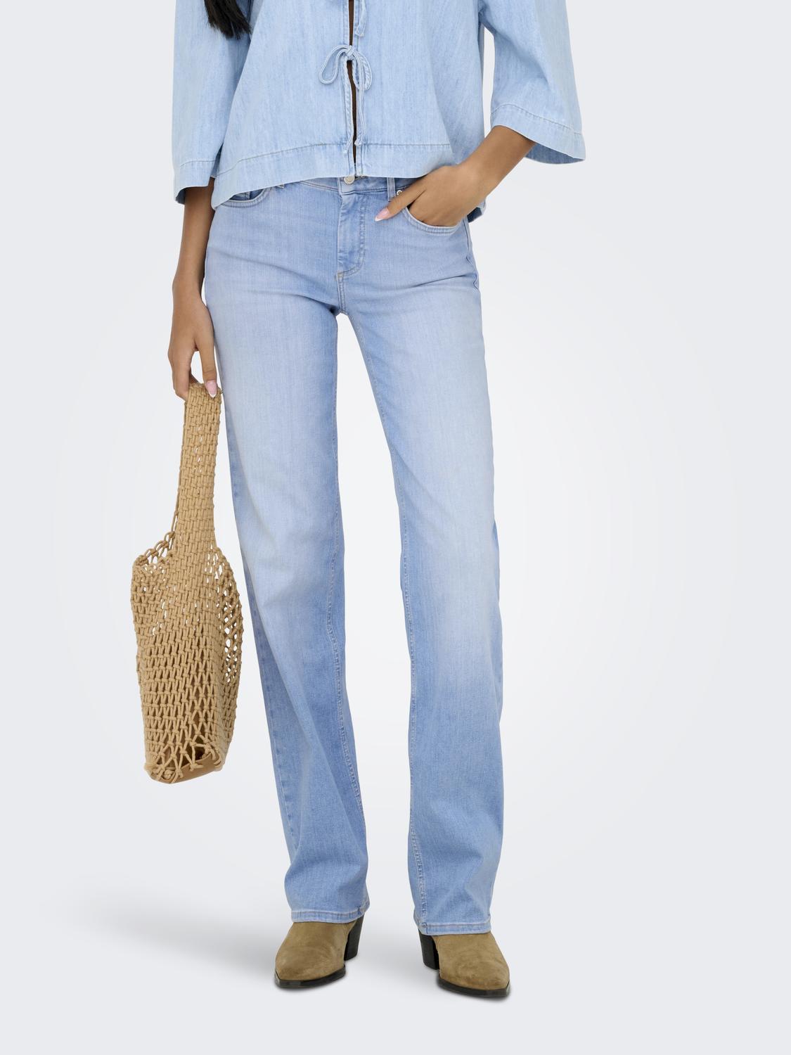 Blush Mid Straight Light Blue Denim