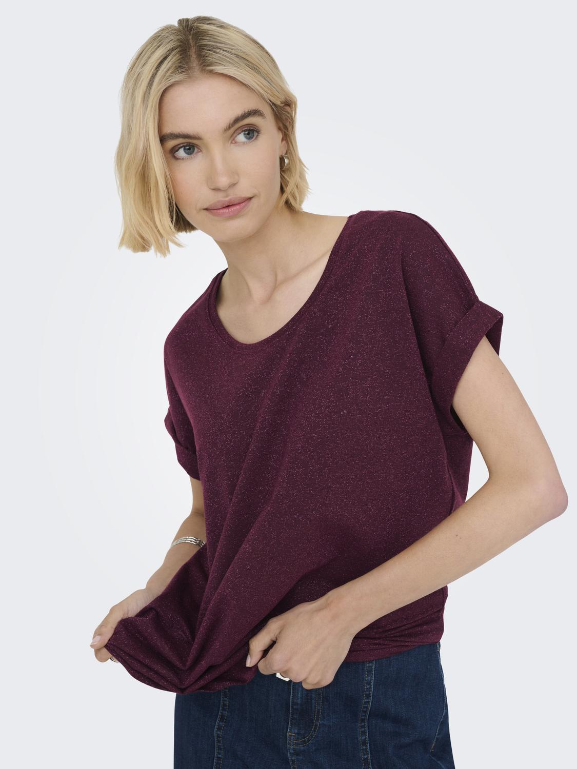 Moster Glitter S/S Top Chocolate Truffle Lurex