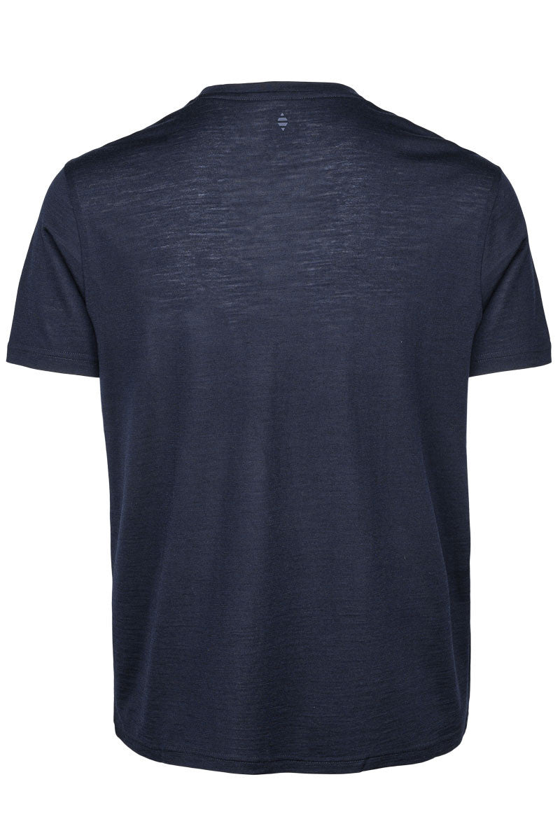Wool Short Sleeve Top Navy
