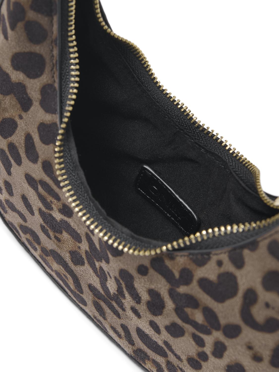 Annika Faux Suede Shoulderbag Walnut/Leopard