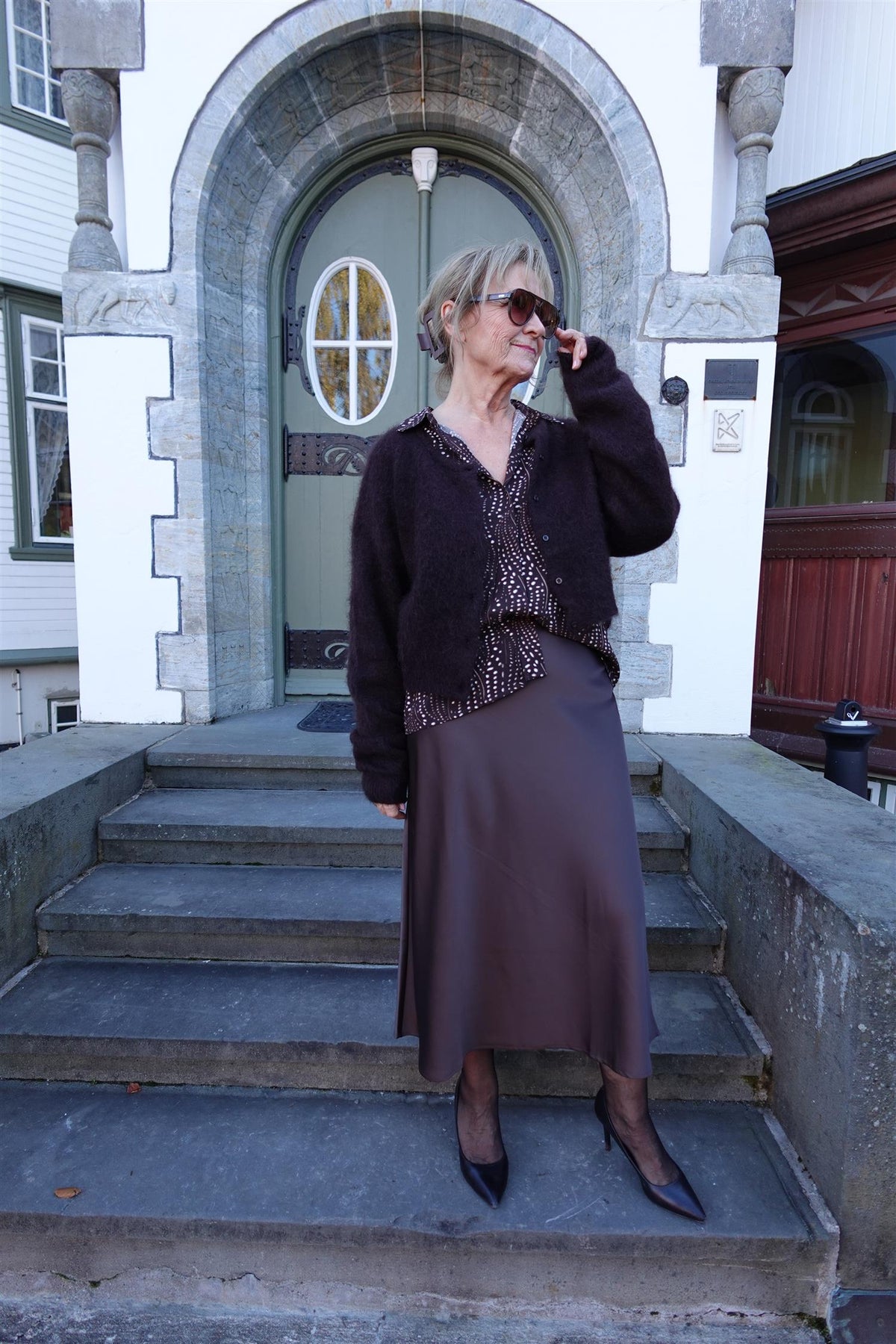 GzDebbie Short Cardigan Ganache Melange