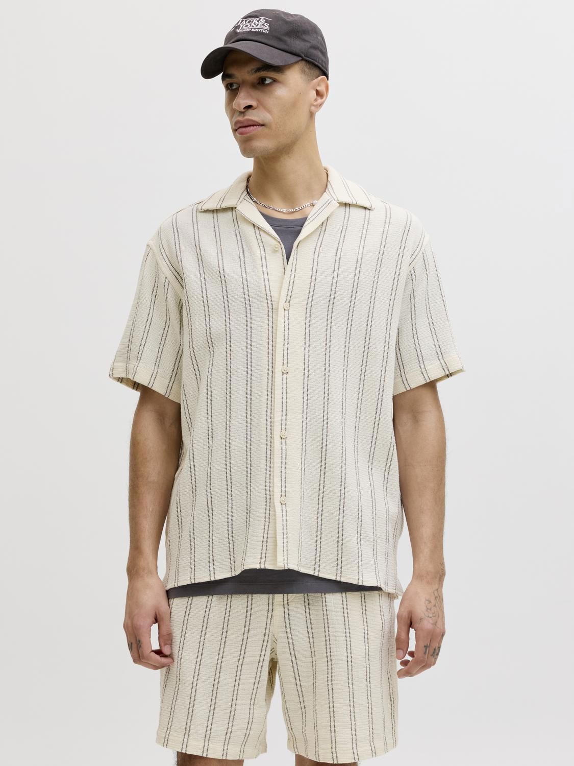 Jjecoba Stripe Resort Shirt Ss Sn