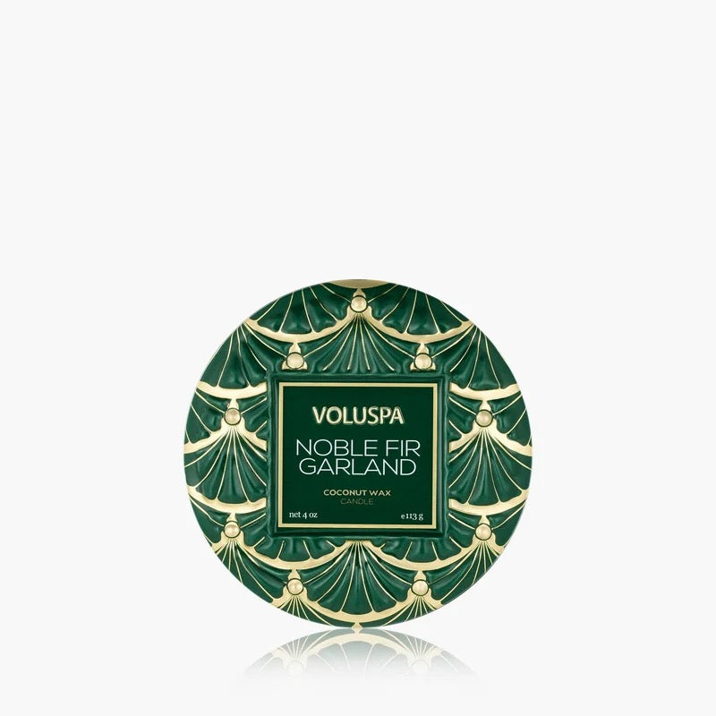 Noble Fir Garland Mini Tin Candle