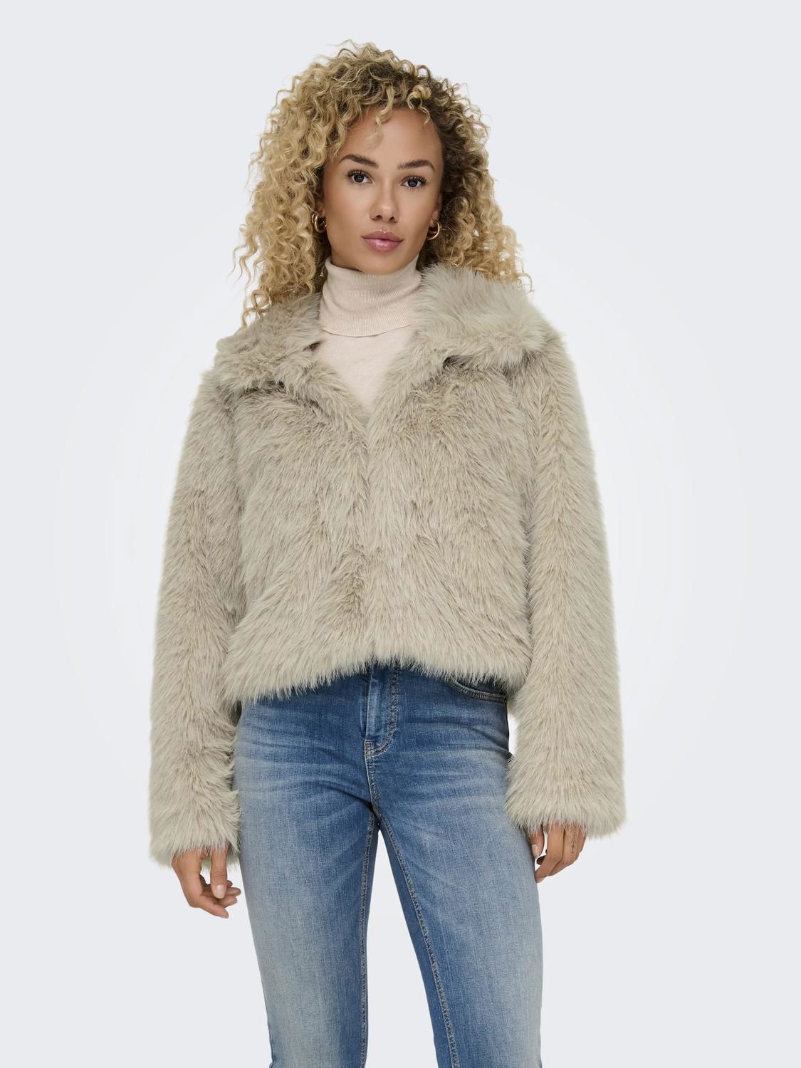 Onlmanny Faux Fur Jacket Pumice Stone