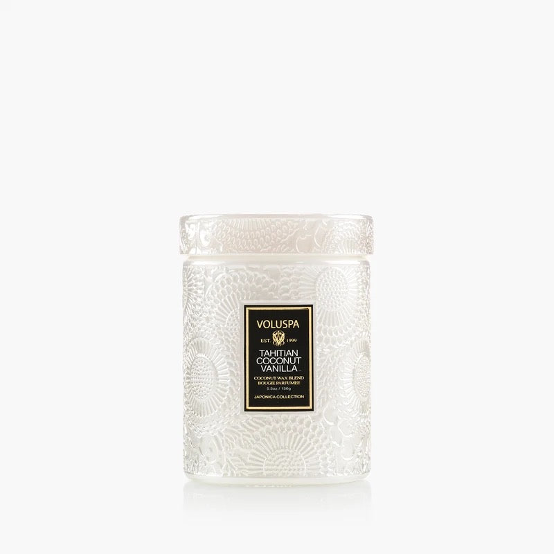 Tahitian Coconut Vanilla Small Glas Jar Candle w.Lid