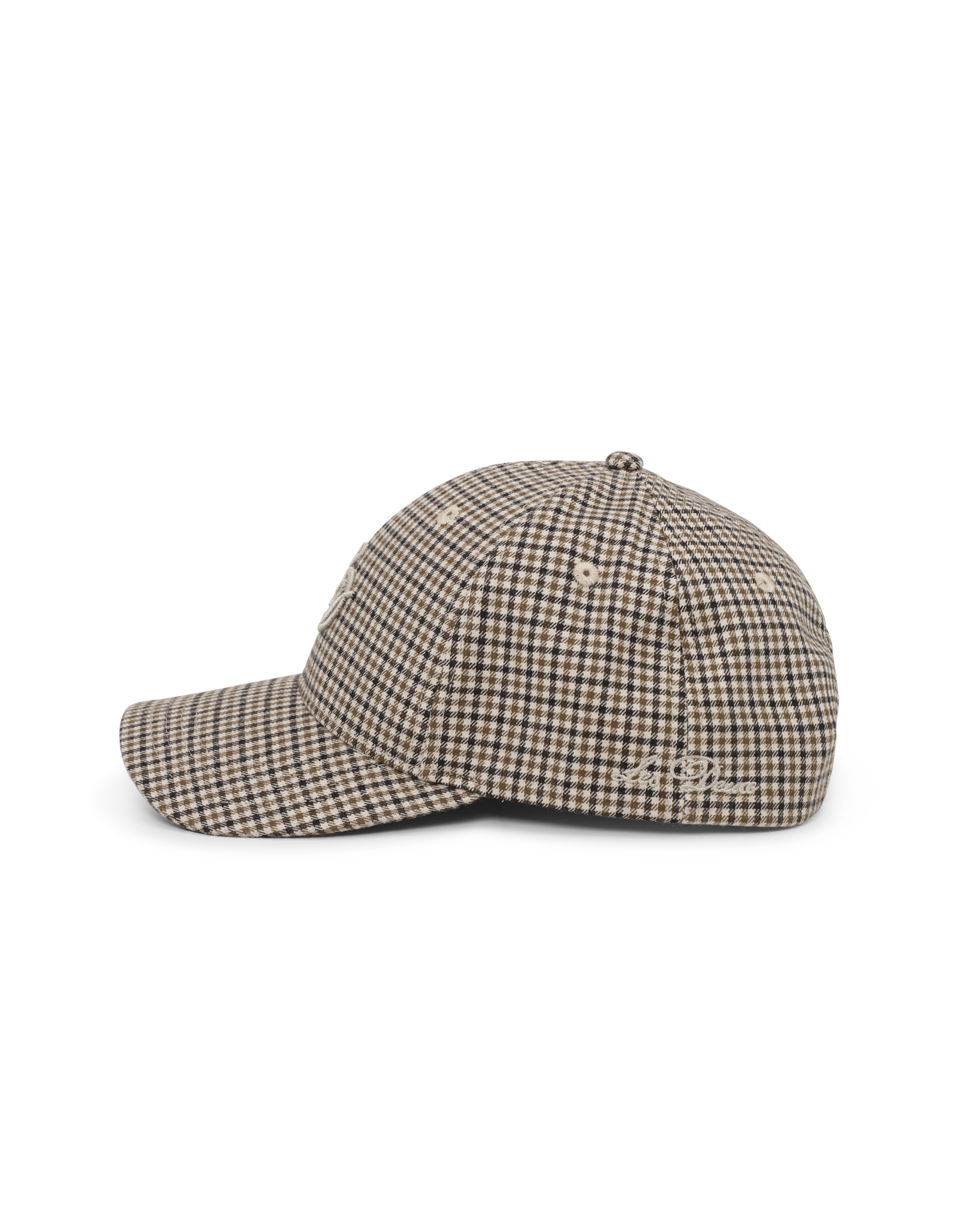 LD Check Baseball Cap Dark Sand