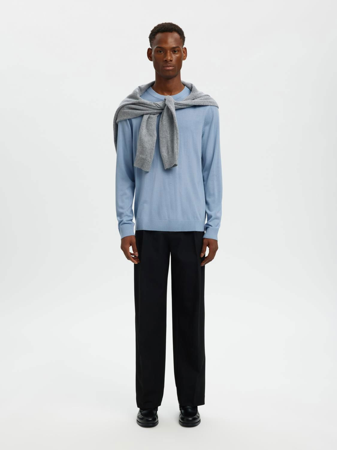 Slmtray Ls Knit Merino Crew Neck Noos