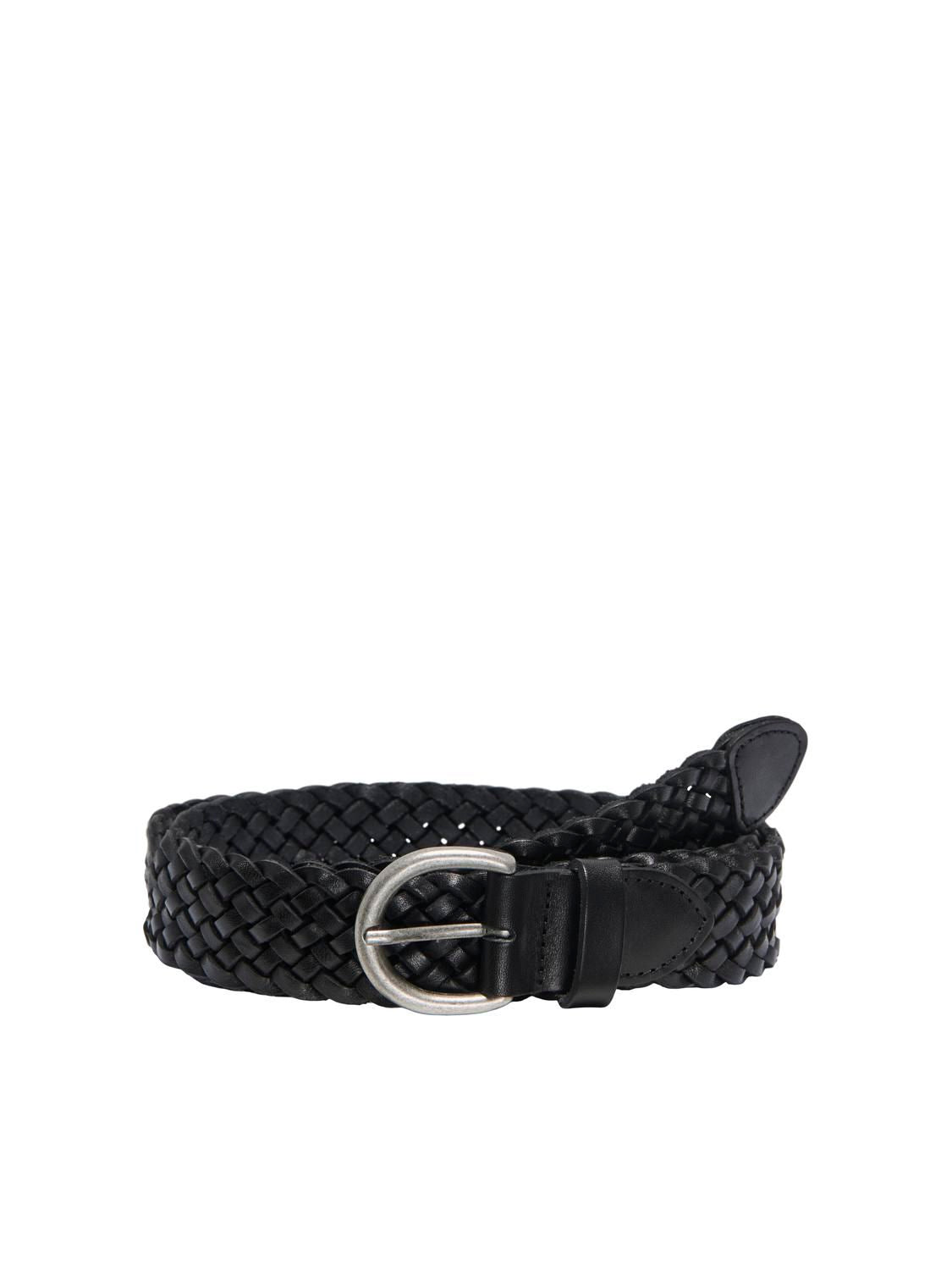 Onlbailey Braided Leather Jeans Belt Black