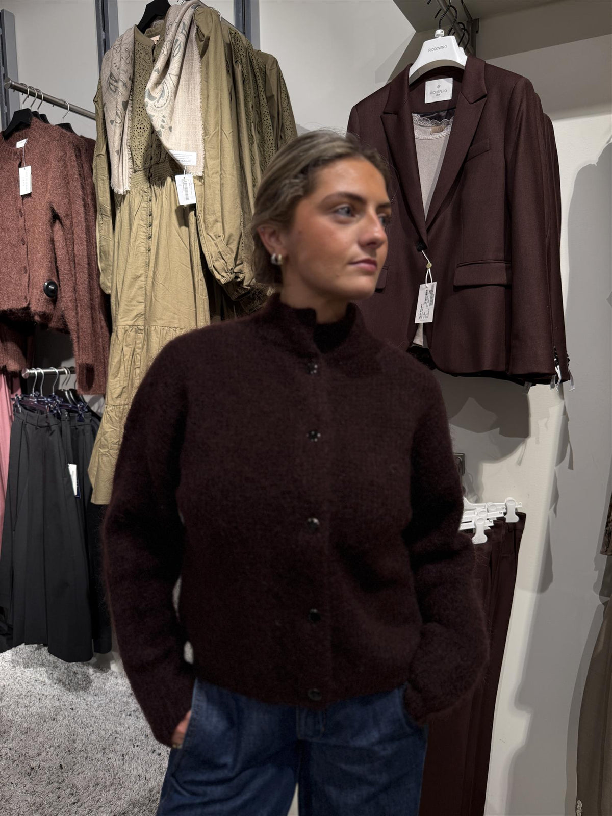 Debbie Cardigan Plum Melange