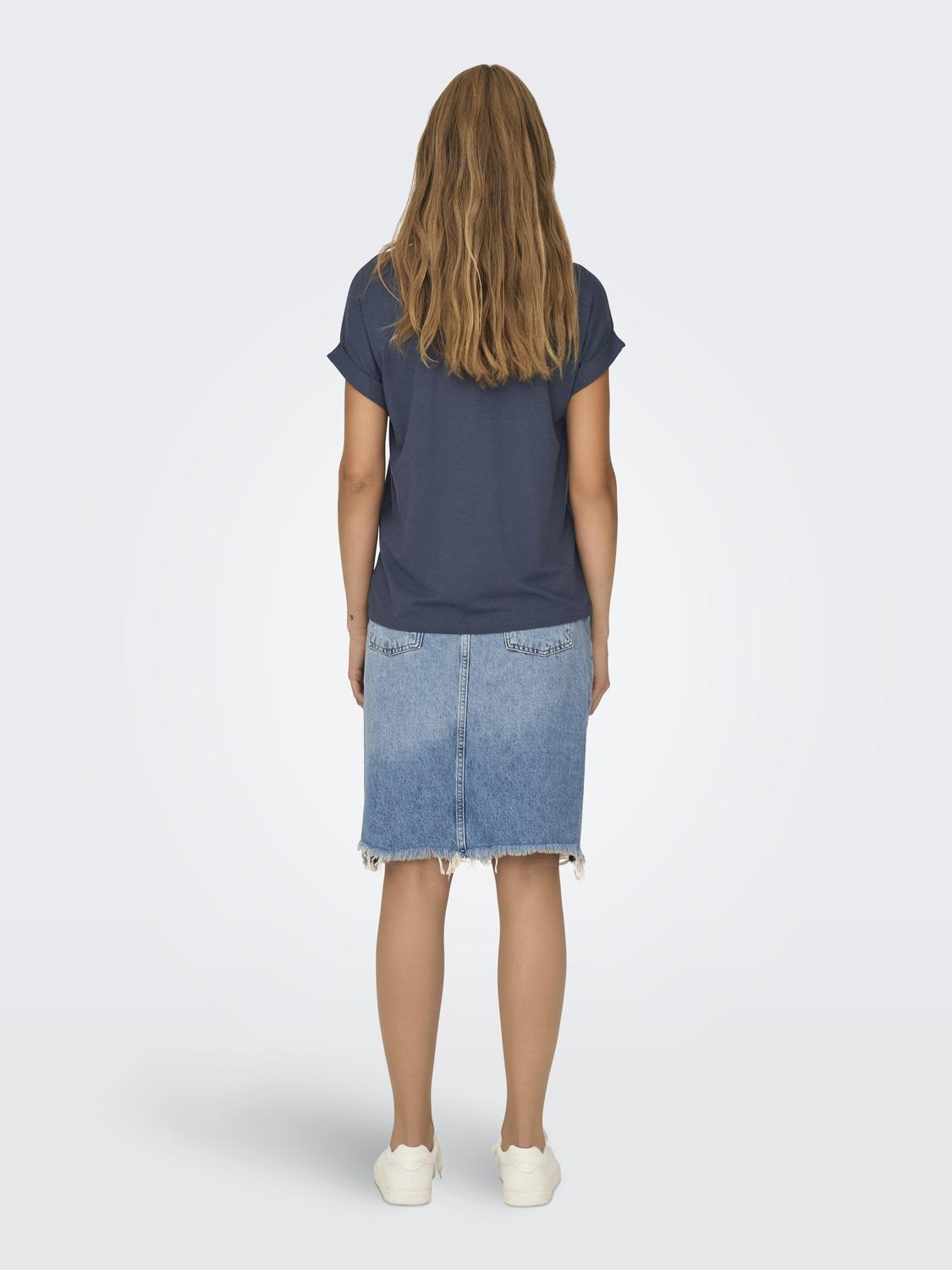 Moster S/S O-neck Top Ombre Blue