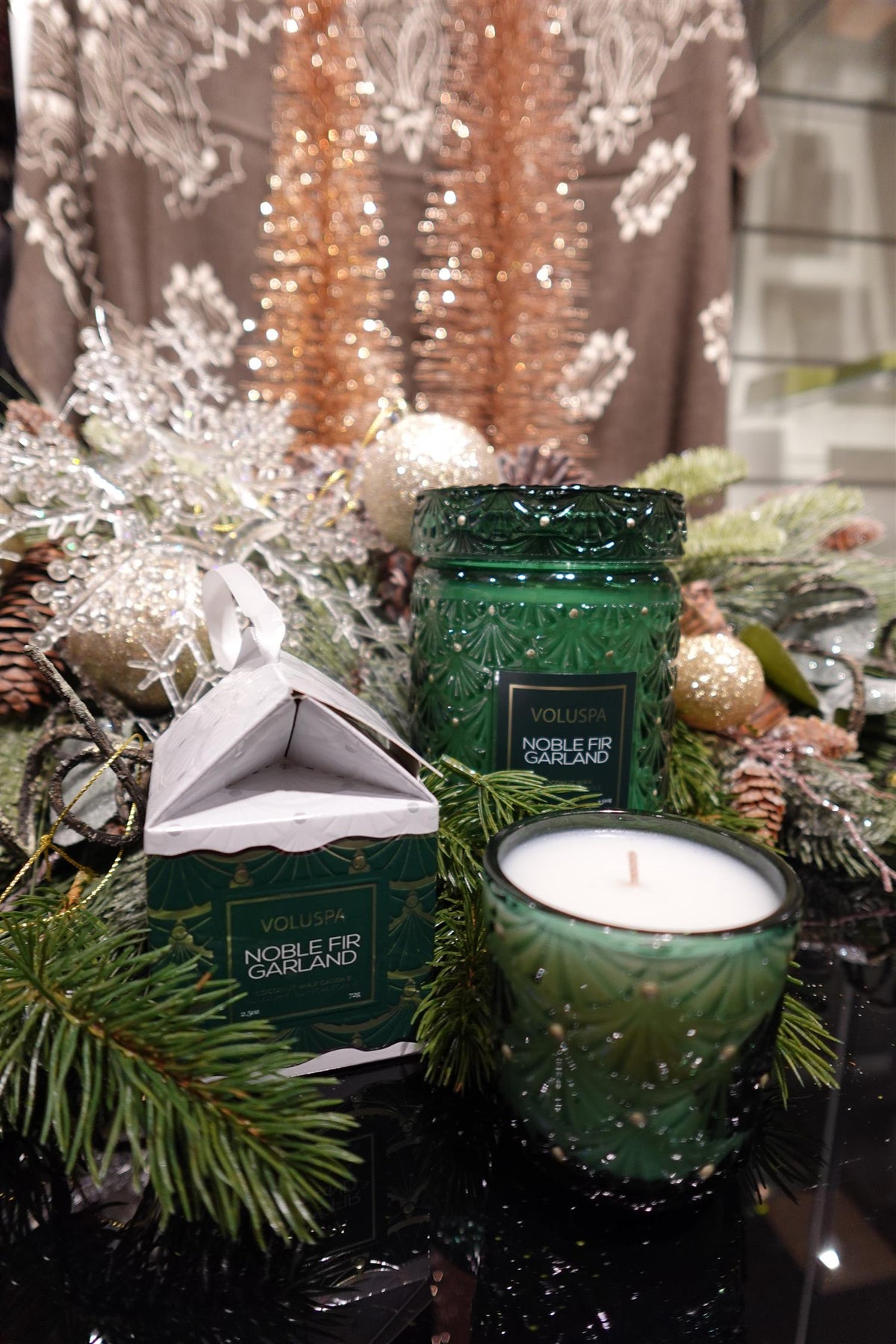Noble Fir Garland Boxed Pedestal Ornament